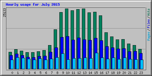 Hourly usage for July 2015