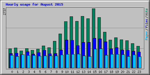 Hourly usage for August 2015